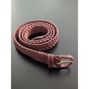 Surrey Split Cowhide Woven Leather Belt Dress Belt Brown Large (47")